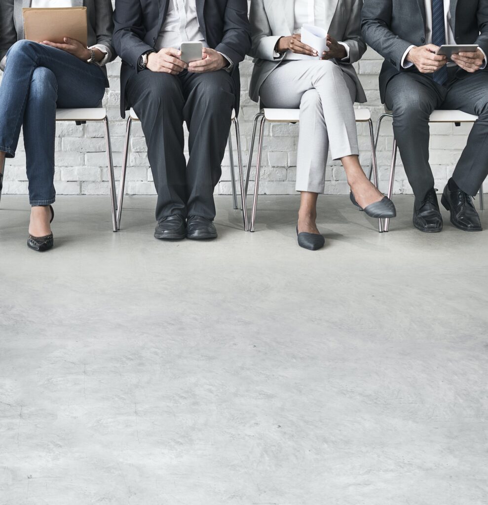 Group of diverse people are waiting for a job interview